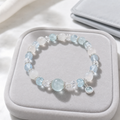 Finished clear and pale blue crystal bracelet